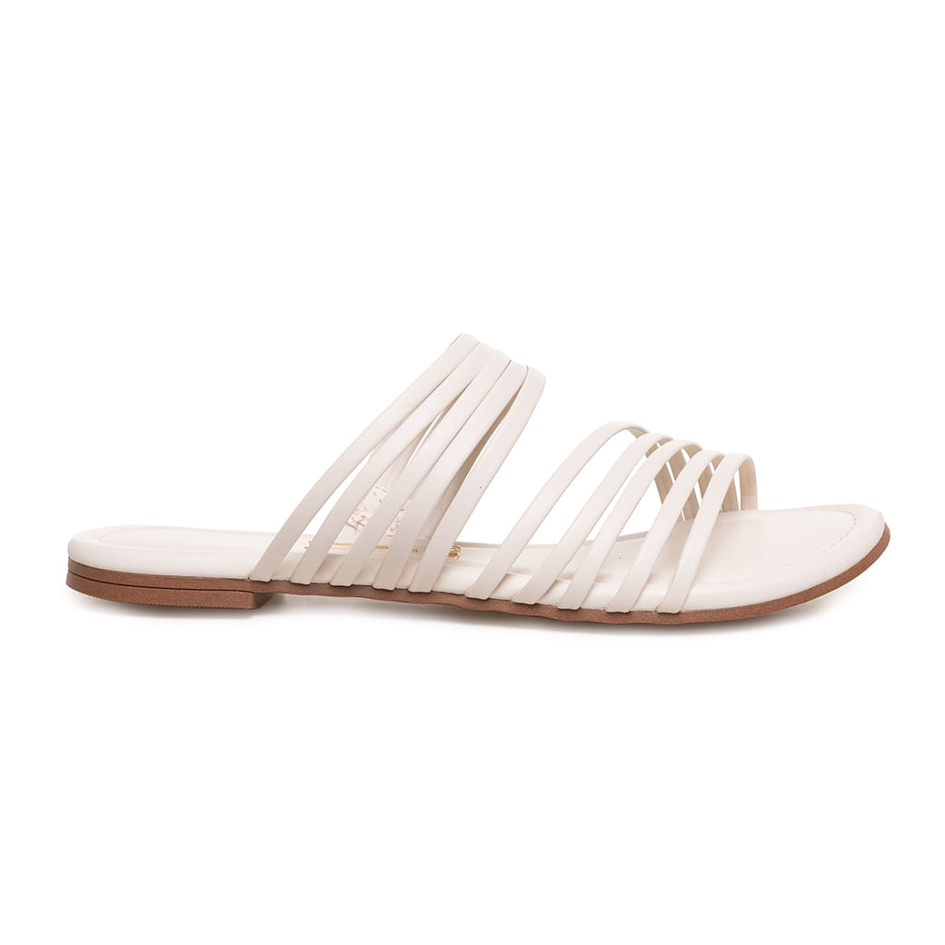 Par de rasteiras brancas Vizzano com tiras finas e palmilha acolchoada